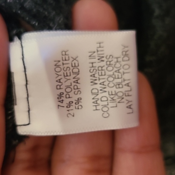 HARLOWE & GRAHAM Size XS  Dark Gray Space Dye Hoodie Rayon Knit Sweatshirt - Picture 5 of 9